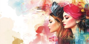 水彩时尚女性肖像