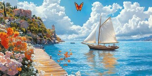 海上宁静的一天