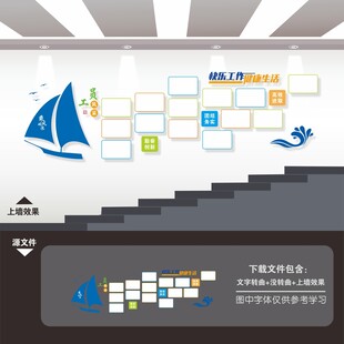 公司企业员工楼梯楼道文化照片墙