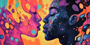 色彩斑斓的抽象人脸