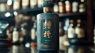 青花瓷酒瓶 中国风设计