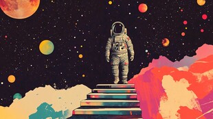 宇航员漫步宇宙