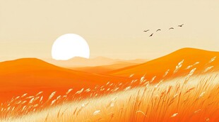 金色田野日出景观