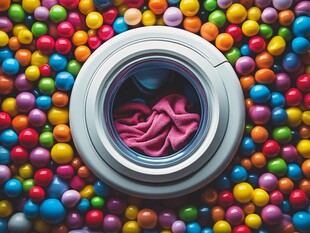五彩缤纷的球池与洗衣机的奇妙邂逅