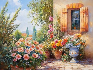 乡村花园的宁静时刻