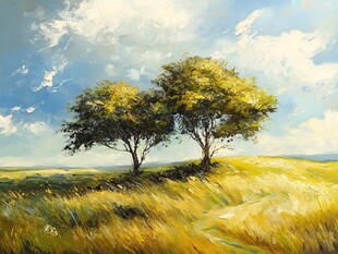 山丘上的两棵树