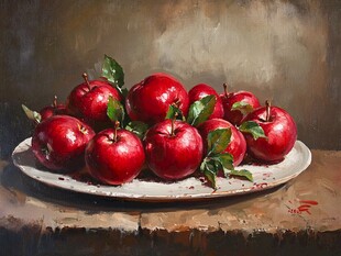 苹果静物画
