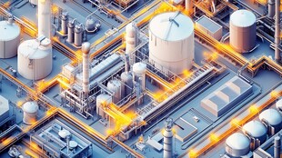 工业区的空中视角