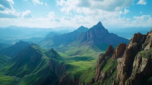 绵延山脉的壮丽景色