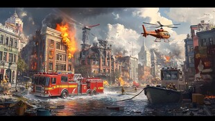 城市灾难救援场景