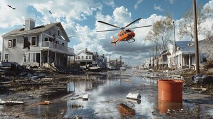 灾难后的城市街道