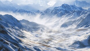 冰雪覆盖的山脉