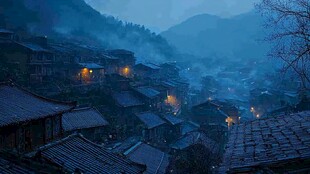 夜幕下的古镇风情