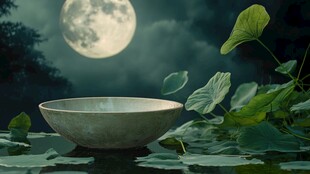 月映荷叶 碗静水中