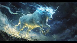 神秘之光 奔腾的牛