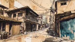 城市小巷的宁静时刻