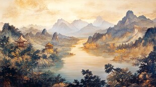 山水画中的中国风景