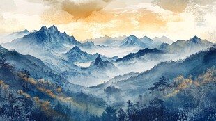 山水画中的黎明