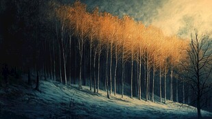 冬日的金色森林