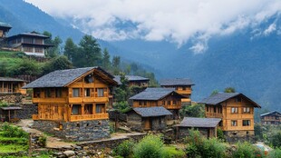 山村木屋风景