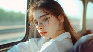 阳光下的年轻女性