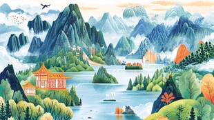 山水画中的中国风景