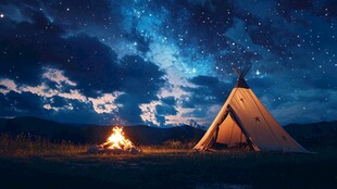 夜幕下的宁静营地