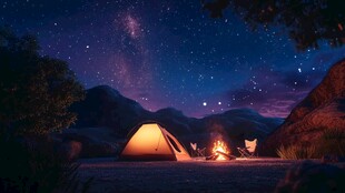 夜幕下的宁静营地