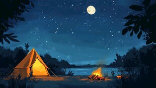 夜幕下的宁静营地