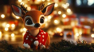 圣诞小鹿 温馨假日氛围