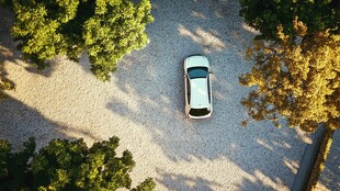 白车 树木 碎石 阴影 鸟瞰图