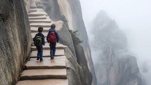 山路上的孩子们