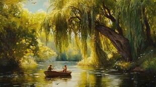 阳光下的渔船之旅