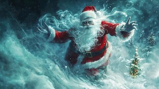 神秘圣诞老人 雪中降临