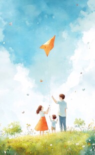 放风筝的家庭时光