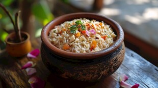 美味米饭 陶瓷碗中的盛宴