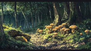 森林中的神秘蘑菇群