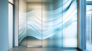 抽象波浪艺术玻璃墙