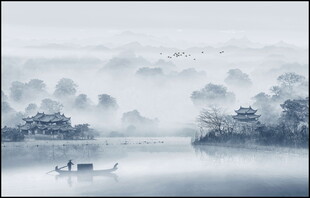 黑白山水画