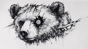 抽象熊艺术作品