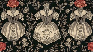 维多利亚时代的花卉图案与连衣裙