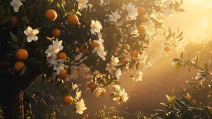 橙花果园的金色时刻