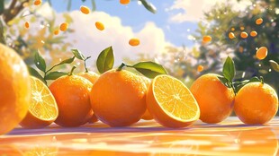 阳光下的橙子盛宴