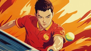 动感乒乓球插画
