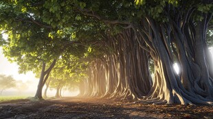 榕树下的宁静小径