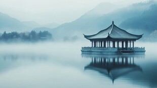 云雾缭绕的山水画廊