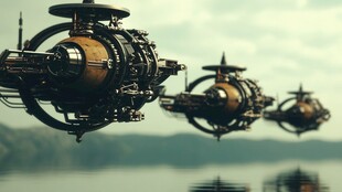 飞行中的未来飞船