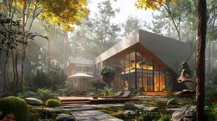 森林中的现代住宅