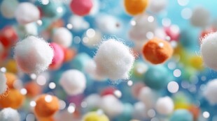 多彩棉球的欢乐世界