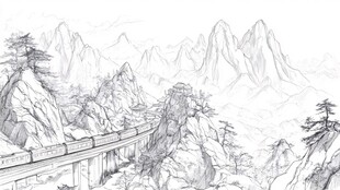 山脉中的火车之旅